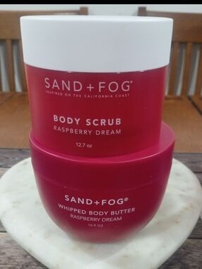 Sand + Fog Large Raspberry Dream Body Scrub and Whipped Body Butter Set